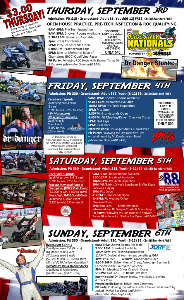 Event Schedule – RACEsaver Sprint Series